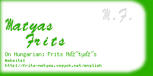 matyas frits business card